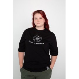 Футболка чорна жіноча "Мамина квіточка", S-XXL