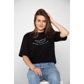 Футболка чорна жіноча "Гостра та пікантна", S-XXL