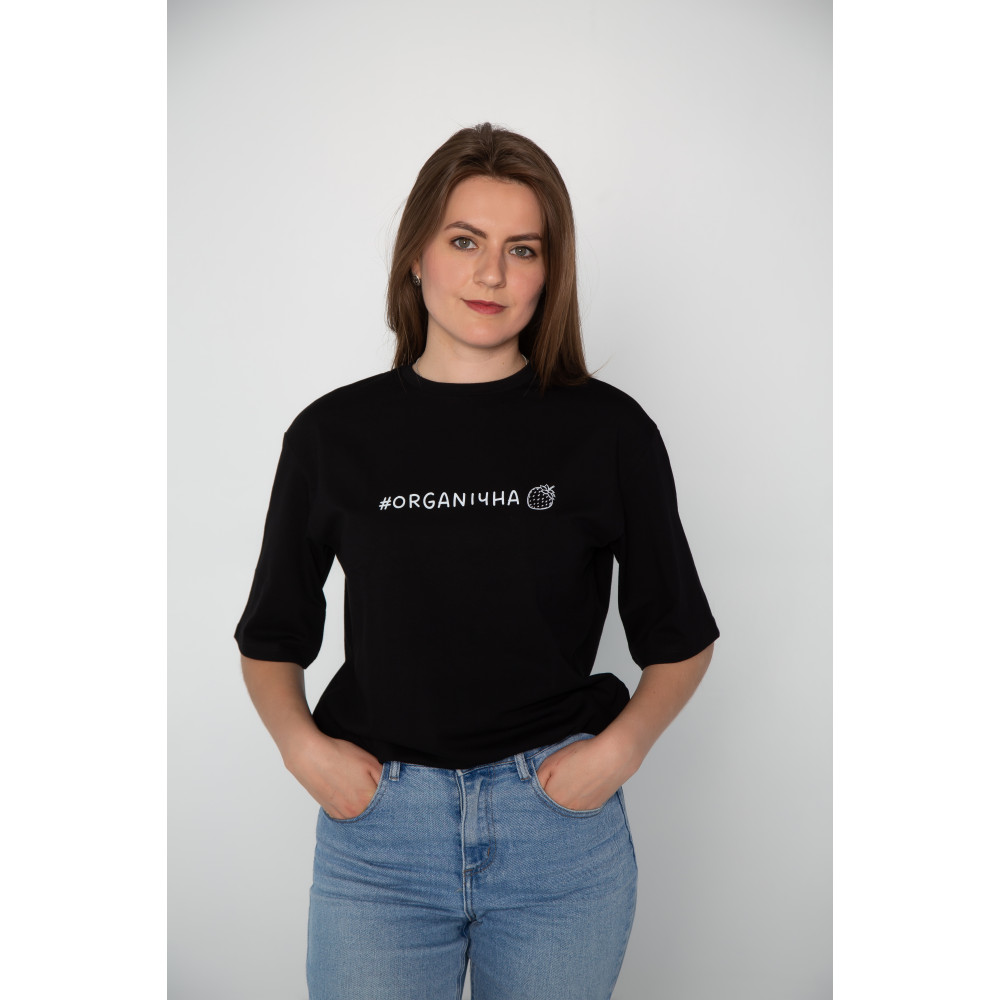Футболка чорна жіноча "Organiчна", S-XXL