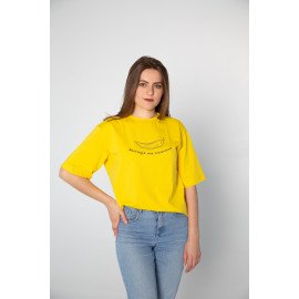 Футболка жовта жіноча "Гостра та пікантна", S-XXL