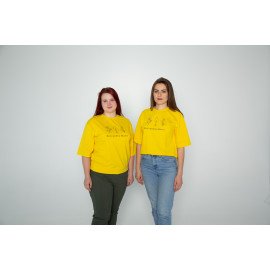 Футболка жовта жіноча "Мій органік-баланс", S-XXL