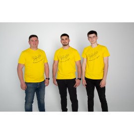 Футболка жовта чоловіча "Легкий на підйом", S-XXL