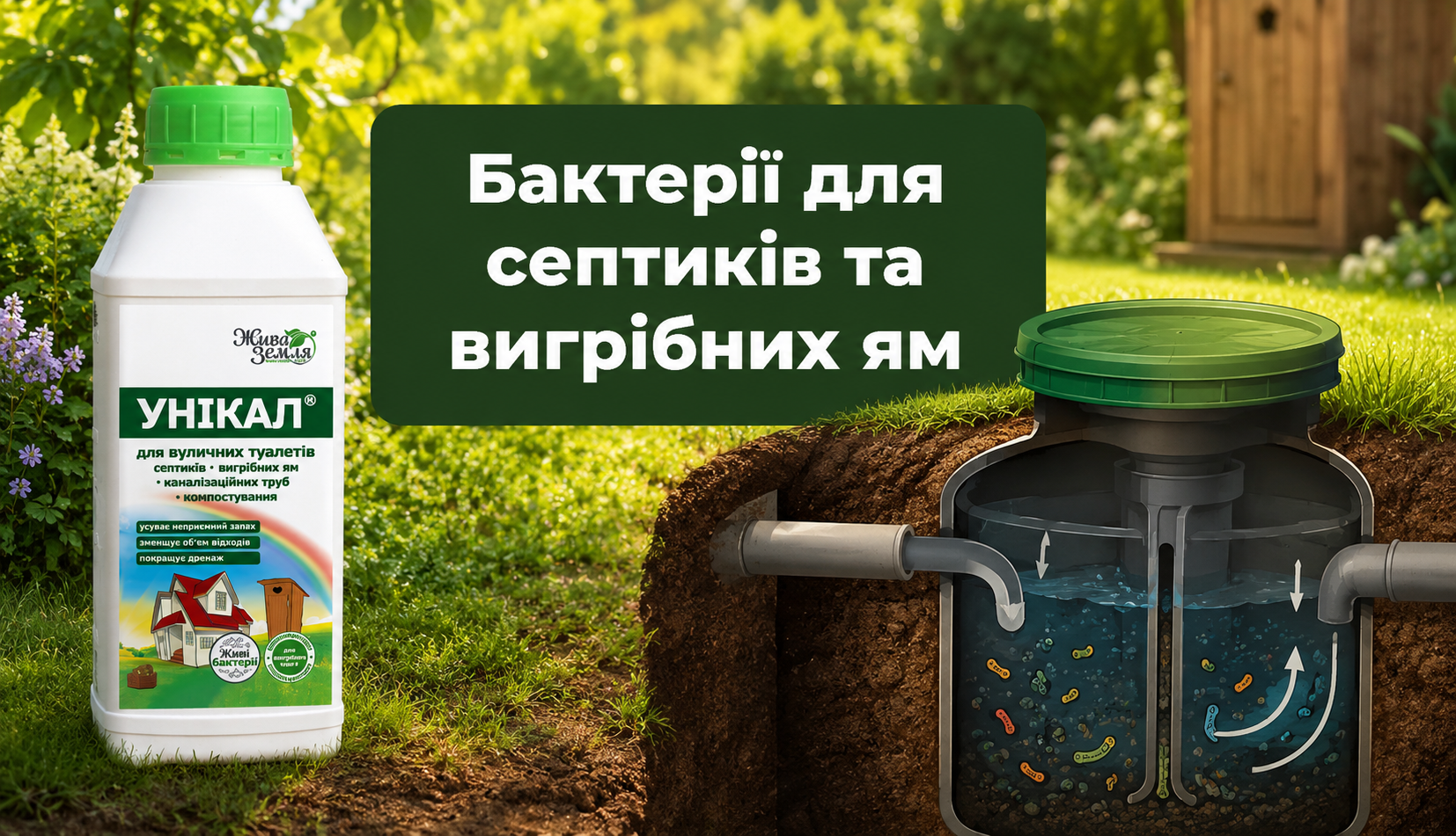 Бактерії для септиків та вигрібних ям УНІКАЛ